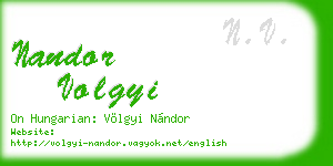 nandor volgyi business card